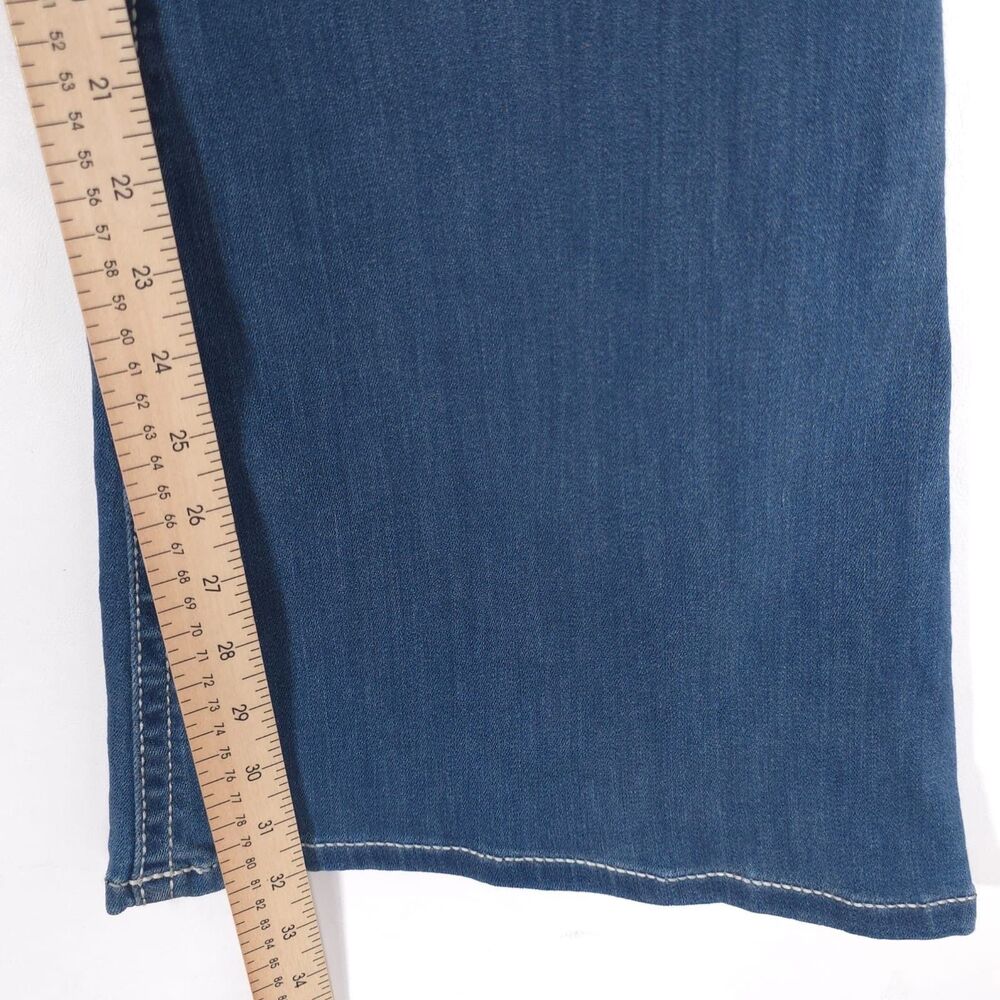 EXPRESS New Bell Flare Low Rise‎ Jeans Stretch Blue Women Size 12 R Bootcut - Picture 8 of 15